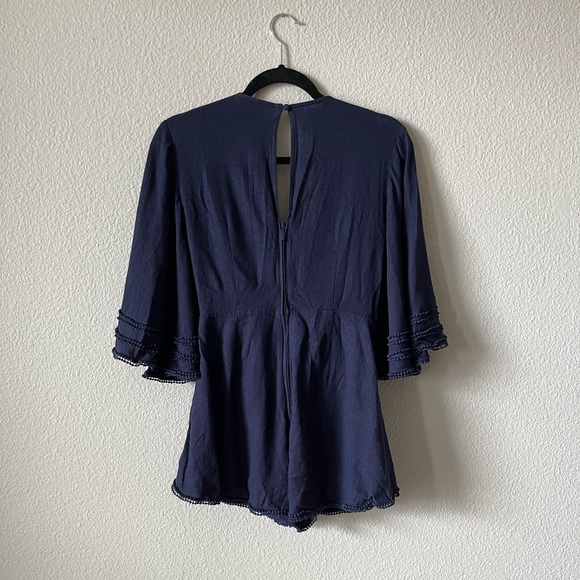 Finders Keepers Limoncello Tie Front Romper Size Small - Picture 2 of 6